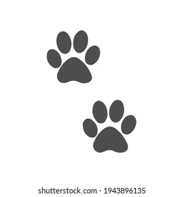 Animal paw icon and pet concept isolated on white