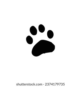 Animal paw icon. Simple style animal protection association poster background symbol. Animal paw brand logo design element. Animal paw t-shirt printing. Vector for sticker.