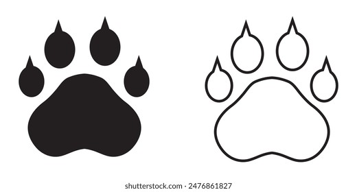 Animal Paw icon vector illustration. Flat style animal Paw icon on a white background.