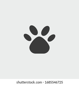 animal paw icon. animal paw vector on gray background