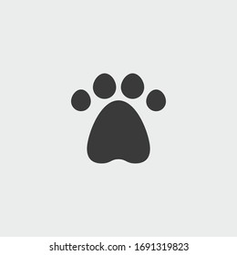 animal paw icon. animal paw vector on gray background