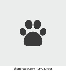 animal paw icon. animal paw vector on gray background