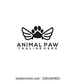 Animal Paw Logo Concept Vector Isolated in White Background