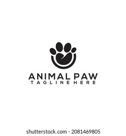 Vector de concepto de logotipo de la pata animal aislado en fondo blanco
