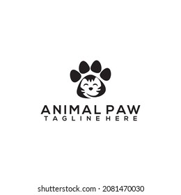 Vector de concepto de logotipo de la pata animal aislado en fondo blanco
