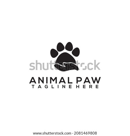 Animal Paw Logo Concept Vector Isolated in White Background