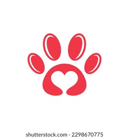 Animal paw love modern logo