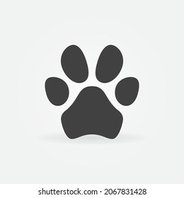 Animal Paw Mark - Pet Foot Print vector concept minimal icon or symbol