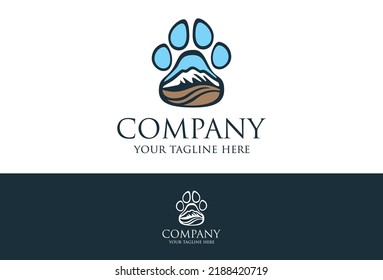 Animal Paw Nature Mountain Logo Design