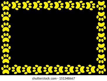 Animal Paw Print Border. Vector