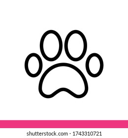 Animal paw print. Dog Icon. Vector illustration