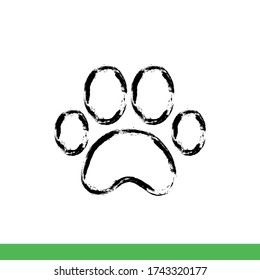 Animal paw print. Dog Icon. Vector illustration