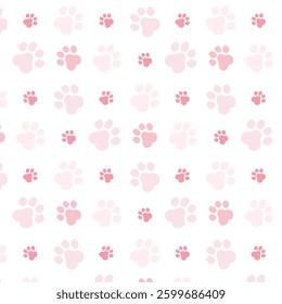 Animal paw print or foot print seamless vector pattern