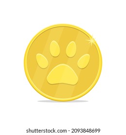 Animal paw print game coin