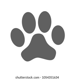 Animal paw print graphic icon.  Paw dog sign isolated on white background. Vector illustration