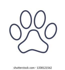 Animal paw print graphic icon.  Paw dog sign isolated on white background. Vector illustration