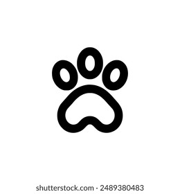 Animal paw print icon. Black Animal paw print icon on white background. Vector illustration