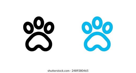 Animal paw print icon on white background. Vector illustration in trendy flat style