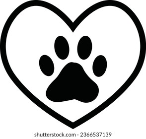 Animal Paw Print Icon Set. Black Vector Icons Isolated On Transparent Background