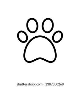 Single Animal Paw Print Imprint Outline Stock Vector (Royalty Free ...