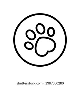 Animal paw print icon vector