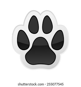 Animal Paw Print Isolated on White. Icon. Vector. Illustration.