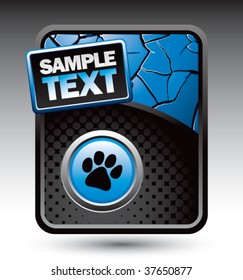 animal paw print on blue cracked layout