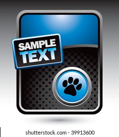 animal paw print on blue stylized banner template