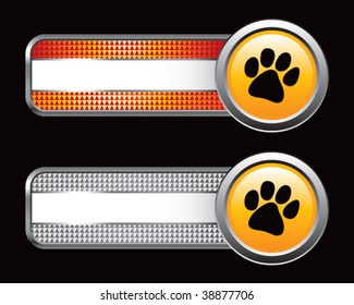 animal paw print on checkered banners