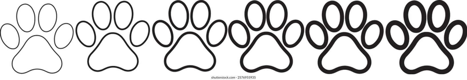 Animal Paw Print Outline Icons Design