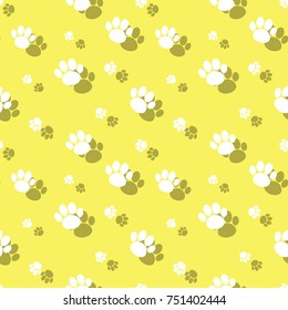 Animal Paw Print Pattern Seamless Wildlife Background