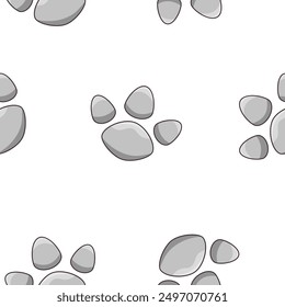 Animal paw print. Seamless pattern. Different traces of wildlife. Vector drawing. Design ornaments.