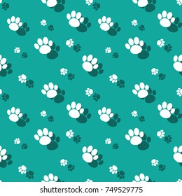 Animal Paw Print Seamless Pattern Wild Nature Background