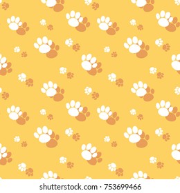 Animal Paw Print Seamless Wildlife Pattern Stock Vector (Royalty Free ...