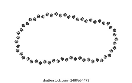 Animal paw print silhouette abstract frame clipart