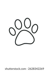 Animal paw print, simple vector illustration