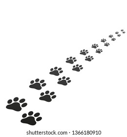 Animal paw print trace isolated vector illustration