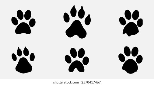 "Animal Paw Print Tracks with Checkmark Symbol – Creative Design for Pet Services, Veterinary Clinics, and Pet Shops"