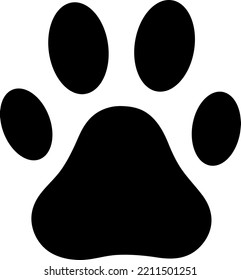 Animal paw print vector icon. Dog footprint trail sign. Pet foot shape mark symbol..eps
