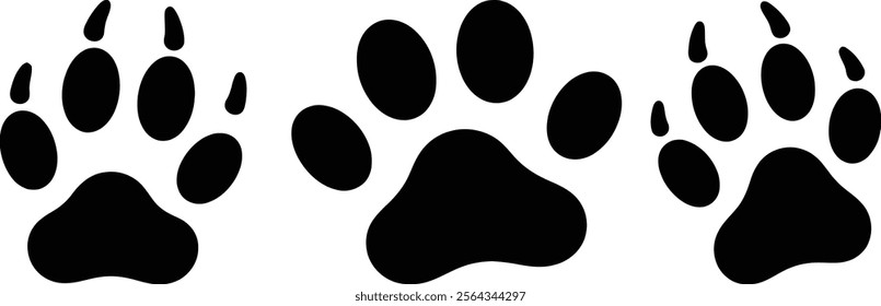 Animal paw print vector illustrations