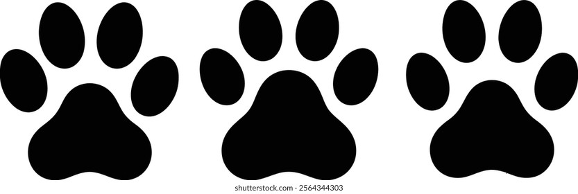 Animal paw print vector illustrations