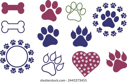 Animal Paw Prints Cat and Dog 