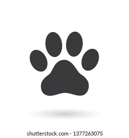 Animal paw prints icon. Flat style - stock vector.