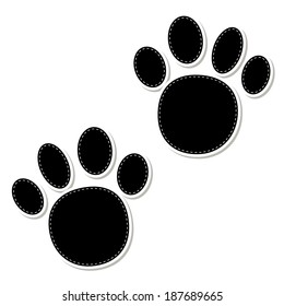 Animal paw prints icons with shadow effect