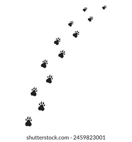 Animal paw prints pattern. Scattered footprints. Vector illustration.