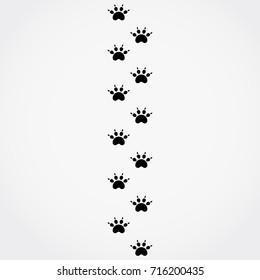 Animal paw prints, vector illustration.