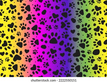 Tierpfau Regenbogen-Druck nahtlos Muster.Dalmatianische Spots. Vektor, handgezeichnet, Hintergrund