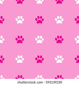 Animal paw seamless dark pattern. Vector illustration