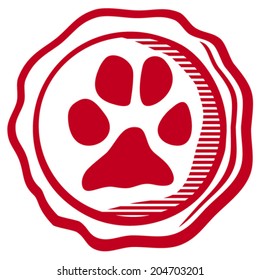 animal paw sign icon (rubber stamp with dog footprint)
