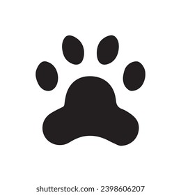 Animal paw silhouette isolated on white background